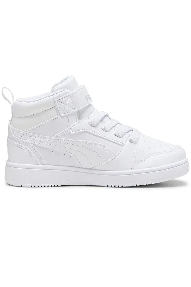 Детские кроссовки для девочек с геометрическим принтом Rebound v6 mid ac ps kids sneakers Puma, White — фото 2