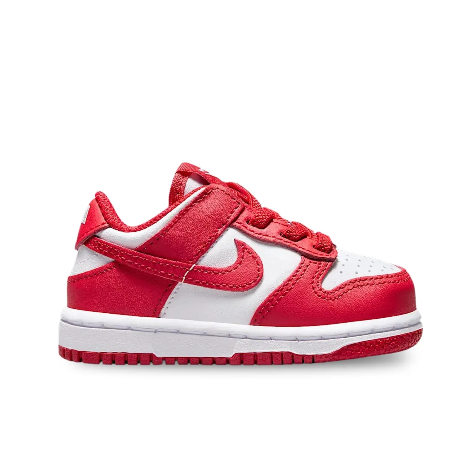 Детские кроссовки для мальчиков с принтом Dunk Low (Td) NIKE, White Red — фото 2