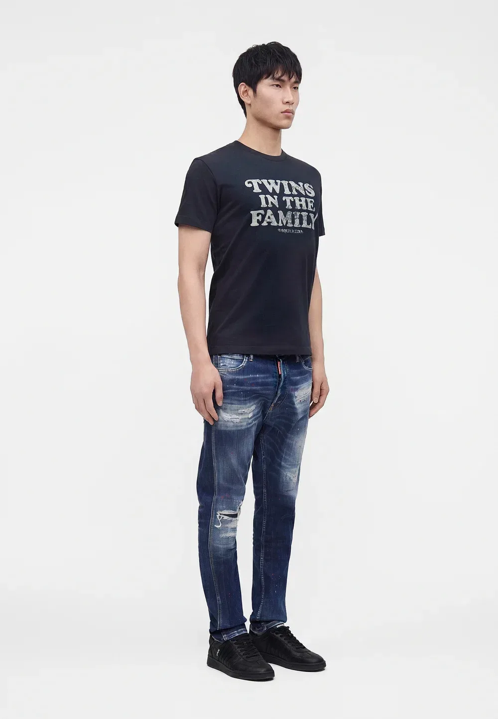 Стильная футболка с принтом Dsquared2, Navy Blue — фото 4