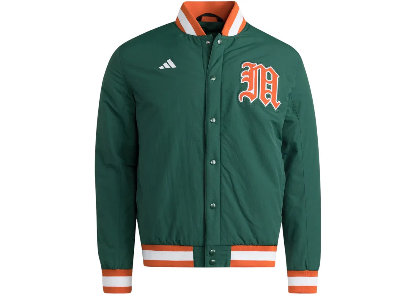 Мужская куртка на молнии Miami Hurricanes Coaches Dugout Adidas, цвет Miami Dark Green