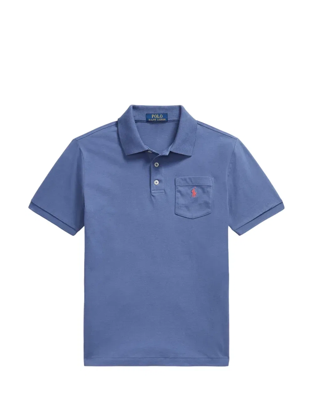 Рубашка-поло с вышивкой пони на кармане Polo Ralph Lauren Kids, синий