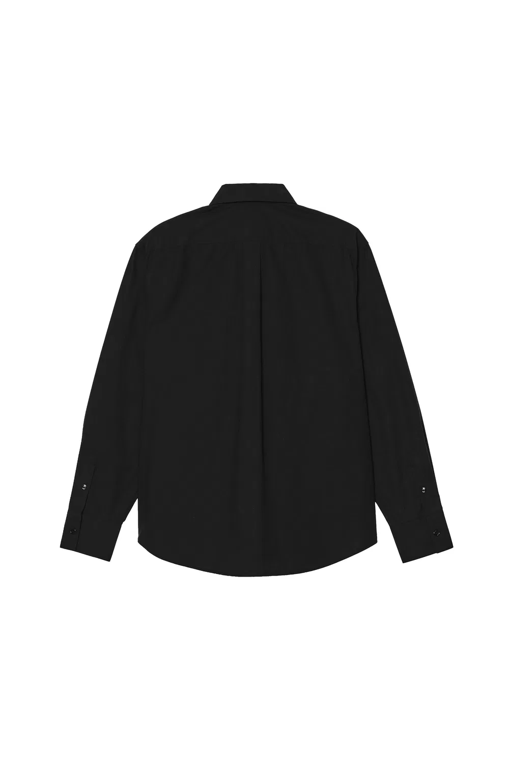 Рубашка из хлопкового поплина свободного кроя ZARA, Black — фото 4