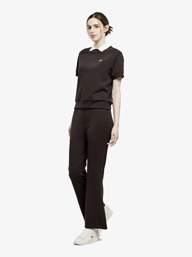 Брюки широкие LACOSTE Light Jersey Set Up, коричневые — фото 4