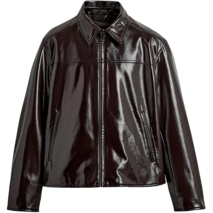 Мужское пальто с лацканами Burgundy ZARA, Бордовый