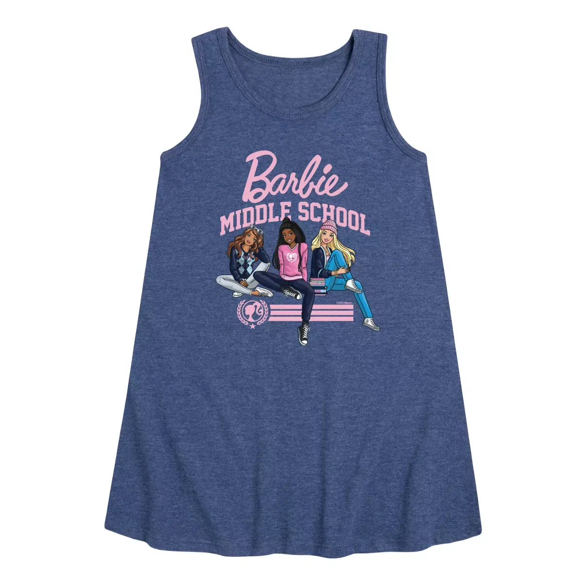 Детское платье-трапеция без рукавов Barbie Middle School Dolls Barbie, Heather Navy