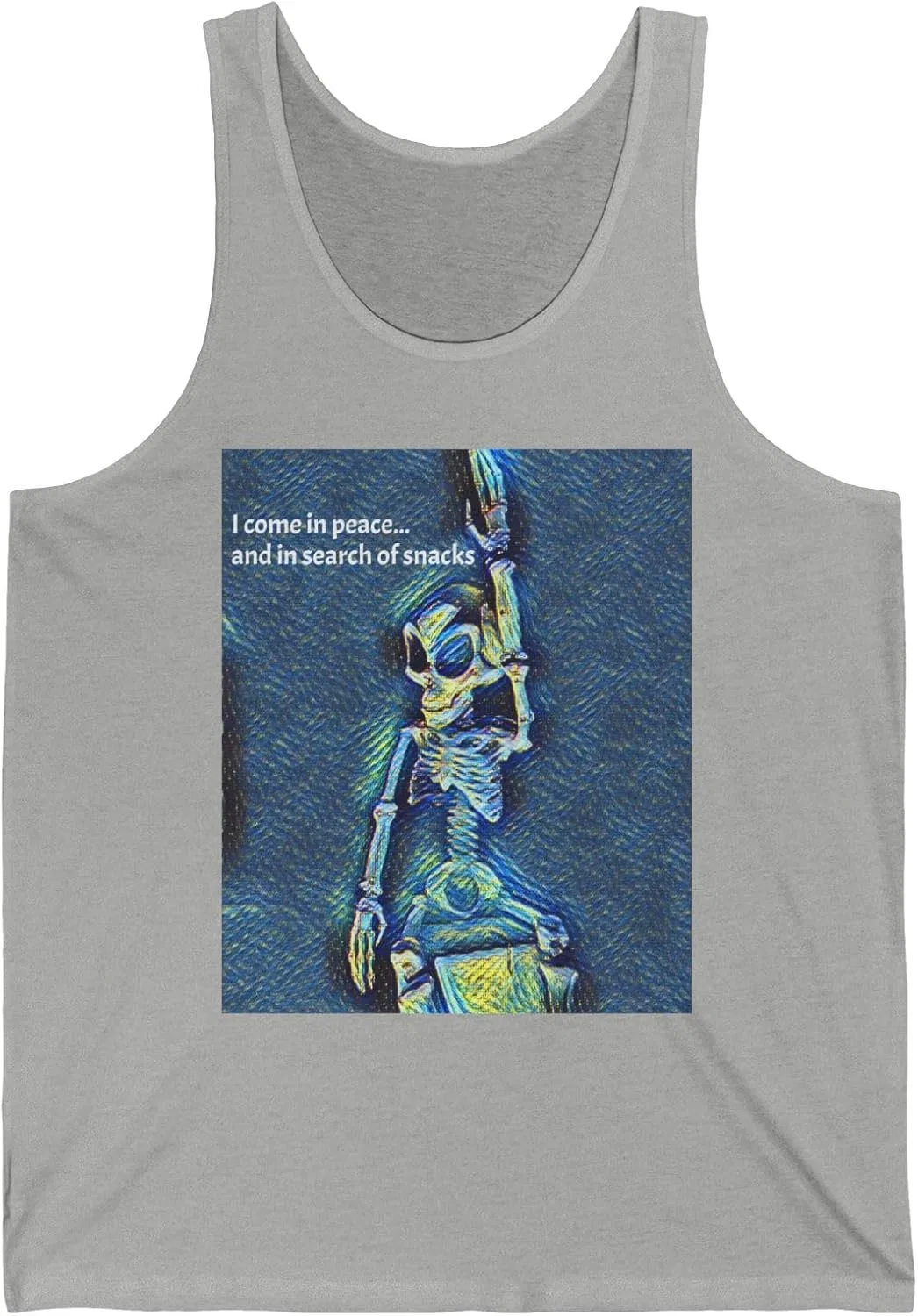 Футболка-аллюзия на космическую закуску Unisex Jersey Tank, Athletic Heather