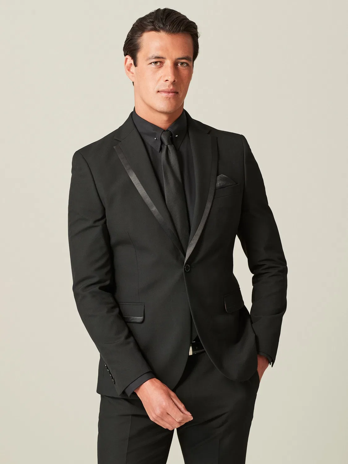 Пиджак смокинг скинни фит, модель Tuxedo Suit Jacket Next, черный
