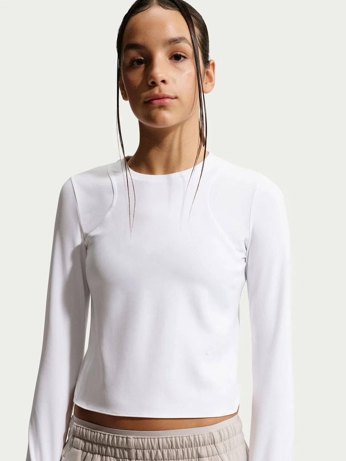 Футболка длинный рукав Mavn Dri-FIT Nike, белый — фото 3