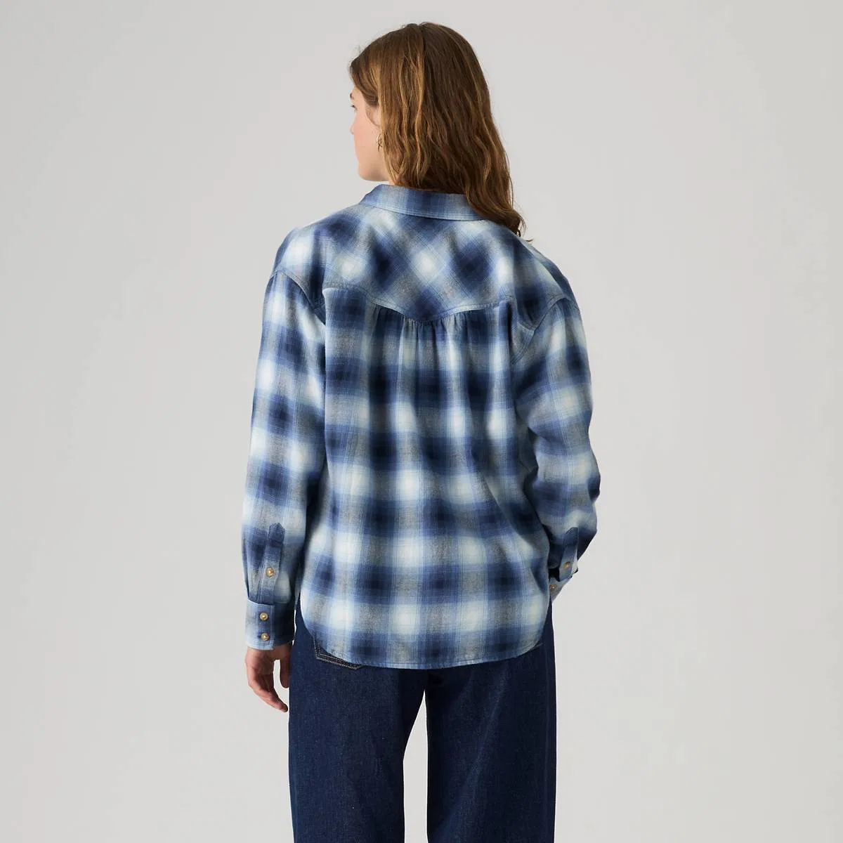 Фланелевая рубашка на пуговицах Nash Levi's, Vesa Shadow Plaid Niagara Mist - Blue — фото 4