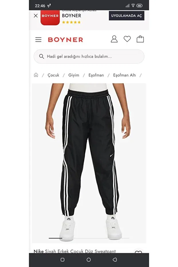 Детские спортивные штаны для девочек с эластичным манжетом Nike, Black