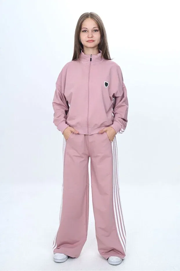 Детский спортивный костюм для девочек с принтом Asortik Kids, Powder — фото 4