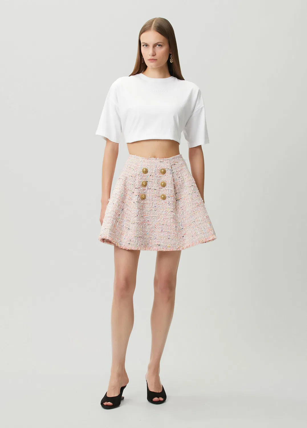 Юбка мини Tweed Balmain, Pink