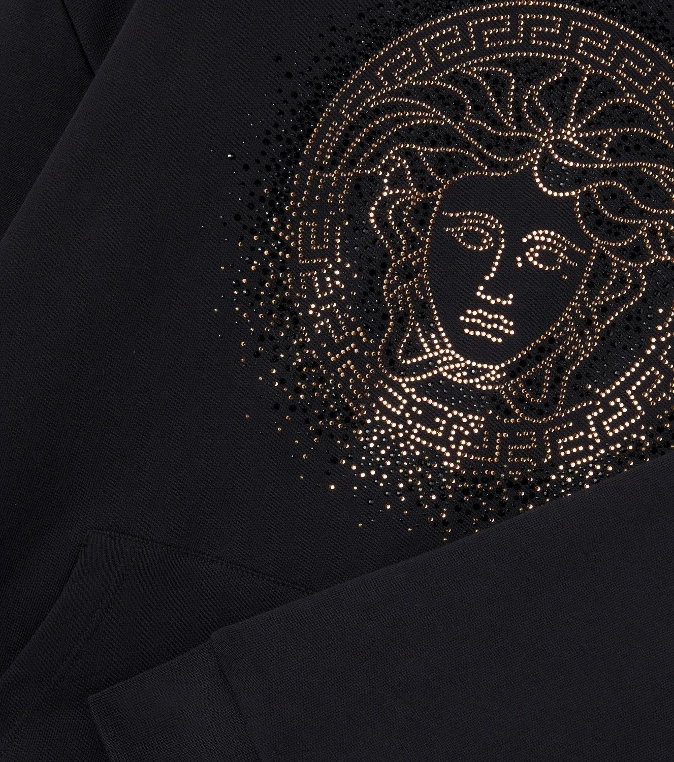 Худи из хлопкового флиса с отделкой Medusa Versace Kids, черный — фото 3
