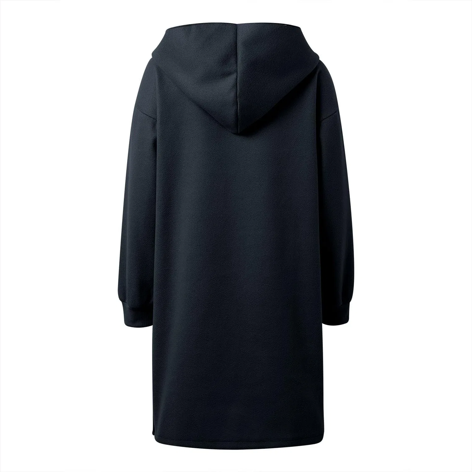 Женское пальто из плотного трикотажа с длинным рукавом, модель Cappotto in maglia spessa da donna, бренд, Nero — фото 3