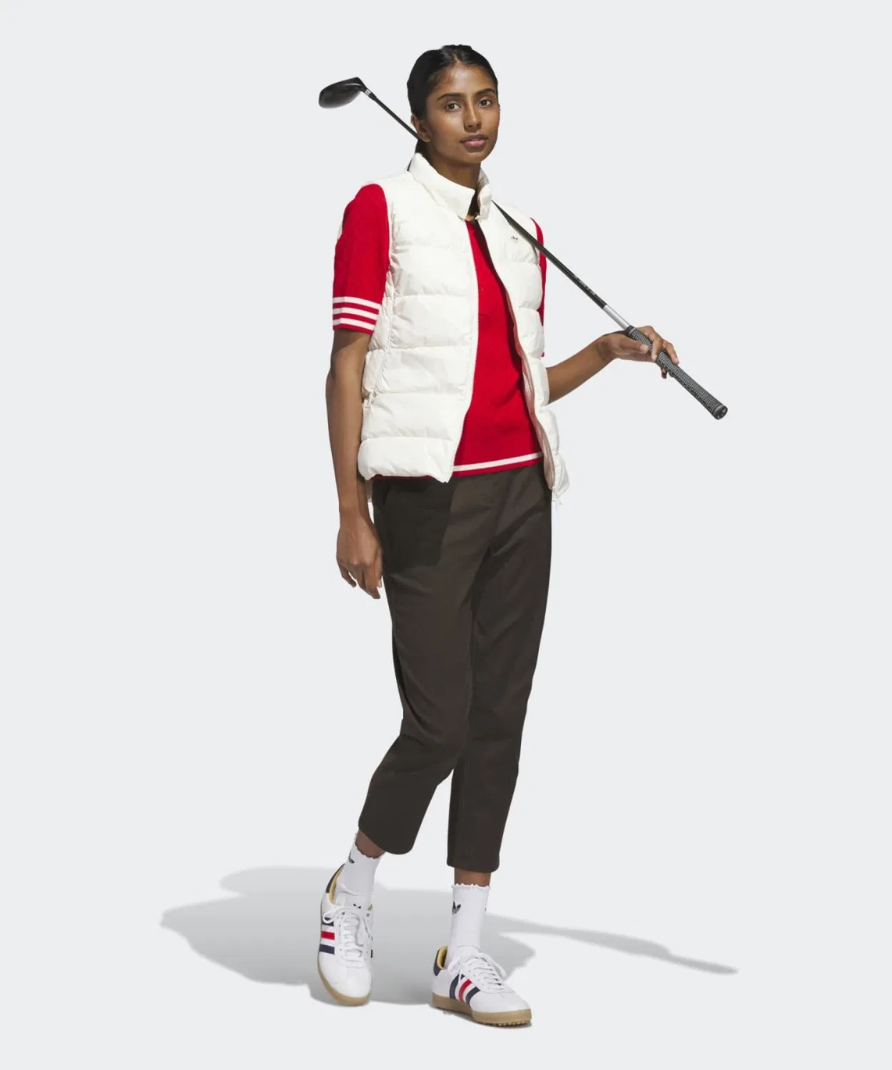 Женское поло из вязаного трикотажа с длинным рукавомOriginals Golf Adidas, Red — фото 3