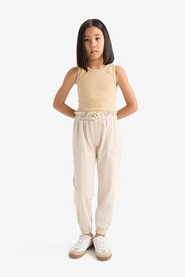 Детские спортивные штаны для девочек с длинными штанинами Defacto, Beige-Bg779