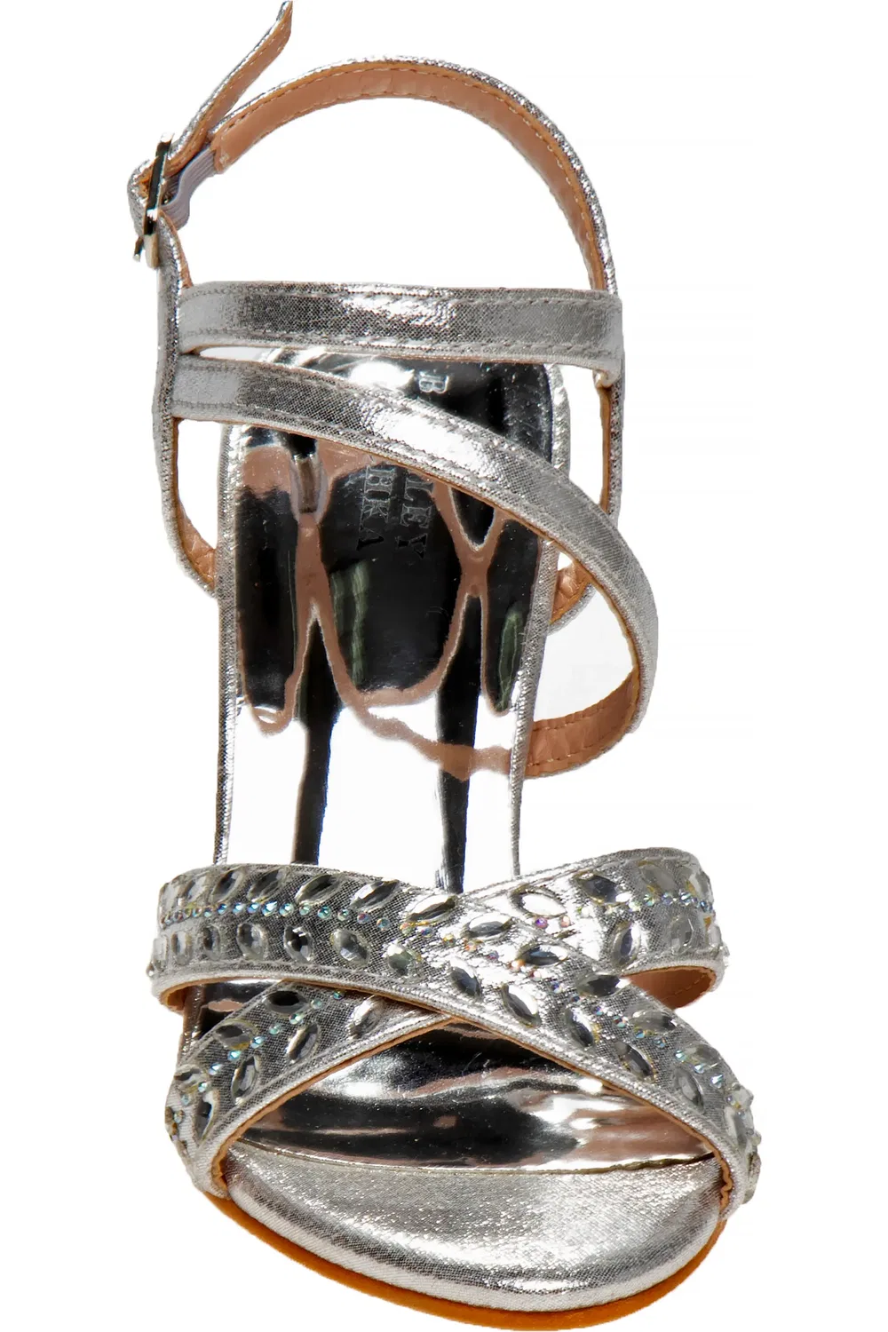 Детские босоножки на каблуке с пайетками Badgley Mischka, Silver — фото 3