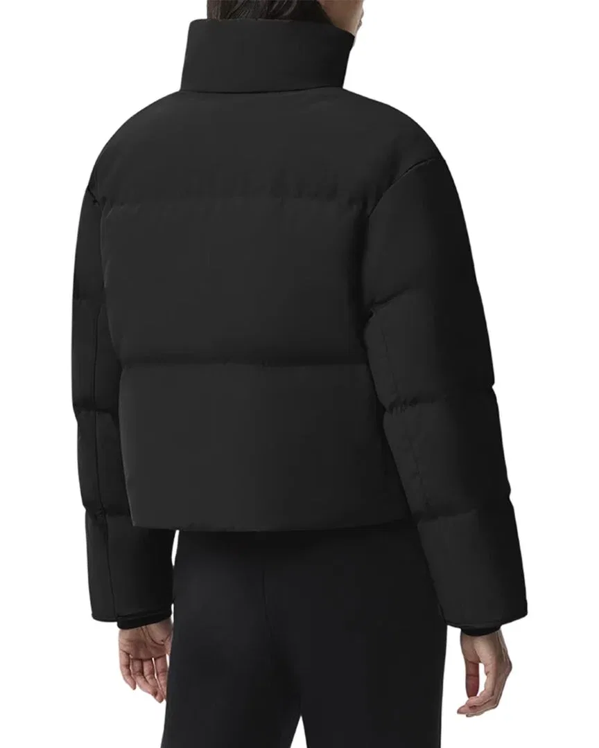 Женский укороченный пуховик с ремнями-рюкзаком Canada Goose Grandview, черный — фото 2