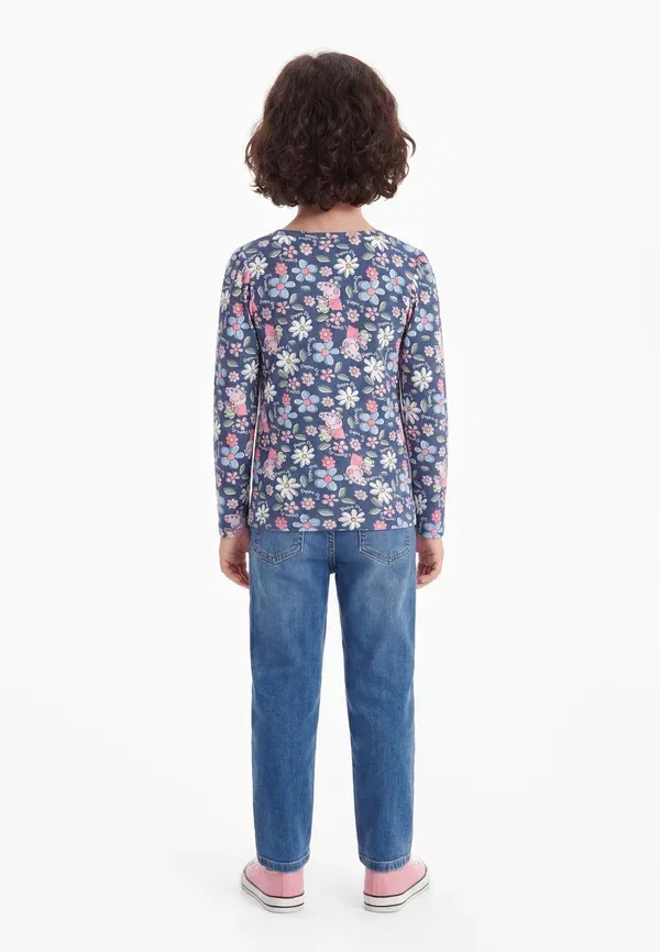 Топ с длинным рукавом хлопковый Nmfjundi peppa slim Name It, Vintage Indigo, индиго — фото 2