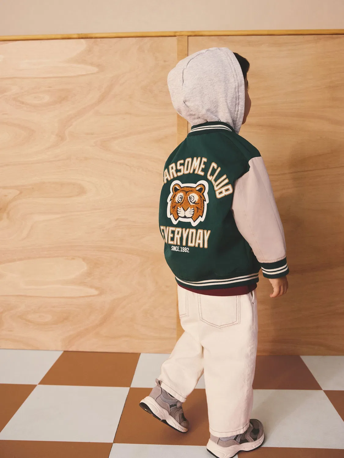 Вязаная куртка Varsity Jacket Next, зеленый/коричневый — фото 2