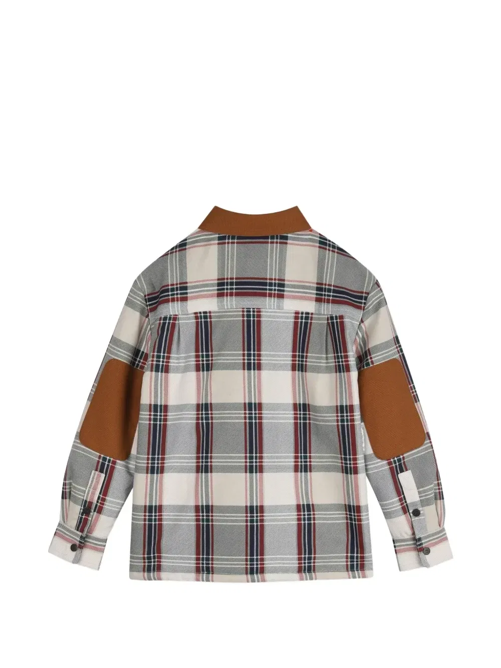 Клетчатая рубашка с нашивками на локтях Timberland Kids, бежевый — фото 2