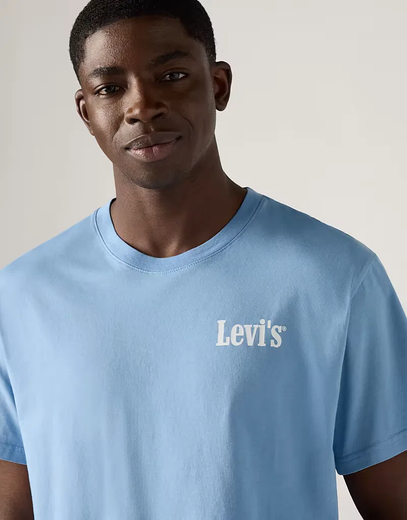 Футболка удобная хлопковая Levi's, синий/белый — фото 3
