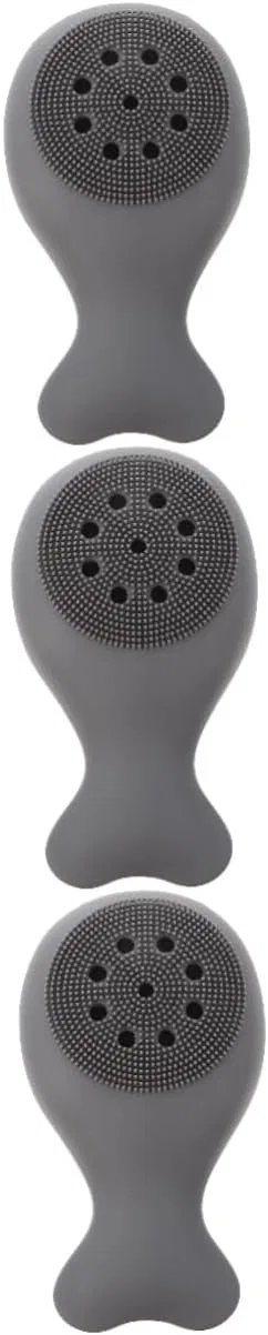 Набор банных щеток 3 шт, Silicone, POPETPOP, 15x9x16.5 см, Серый