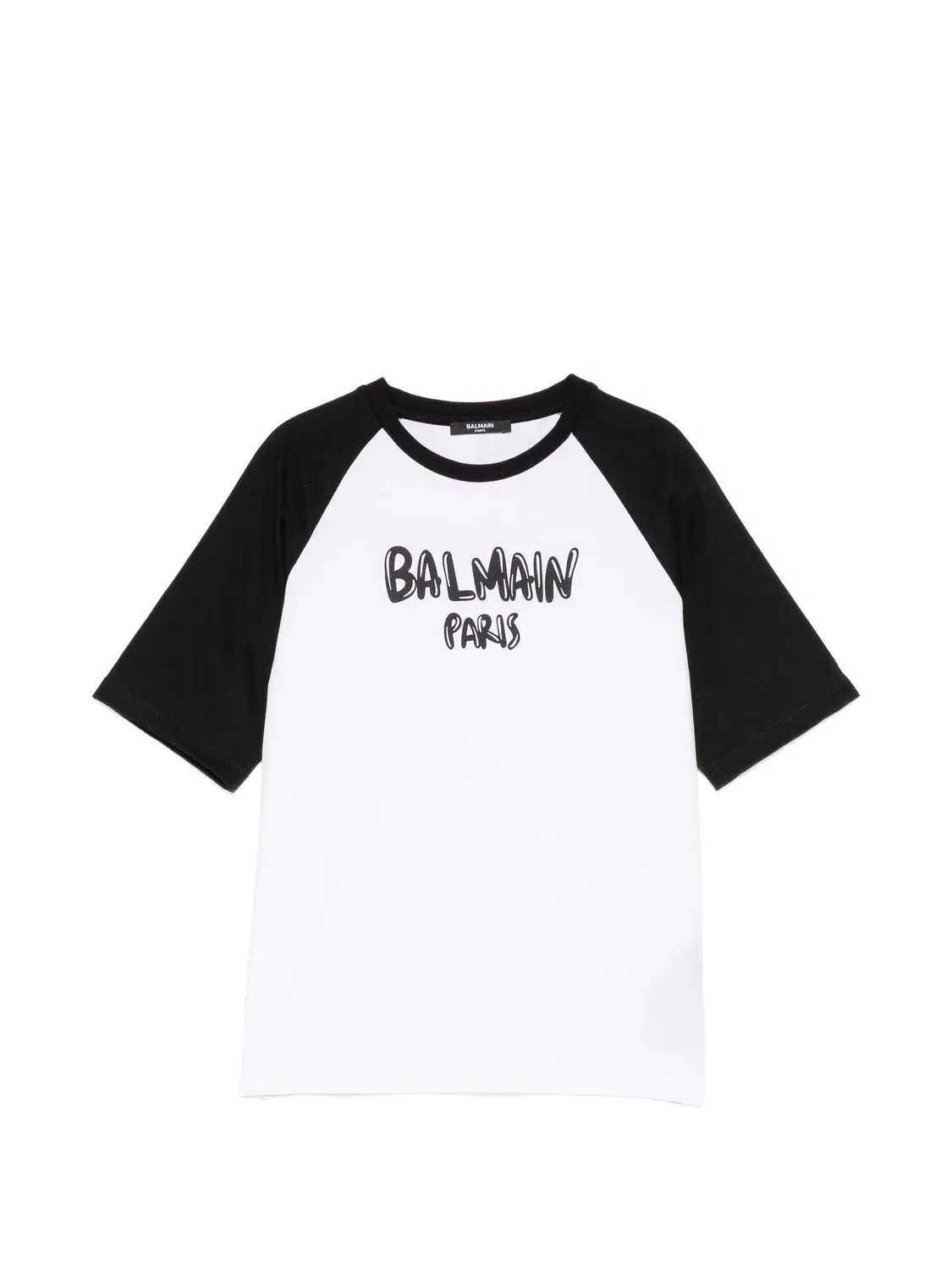 Футболка с рукавами реглан и логотипом Balmain Kids, белый