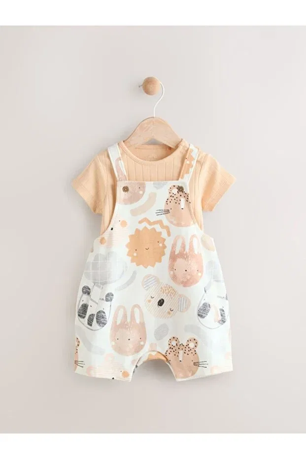 Детское боди-комбинезон для девочек с принтом Safari Salopet Next Baby, Multicolor
