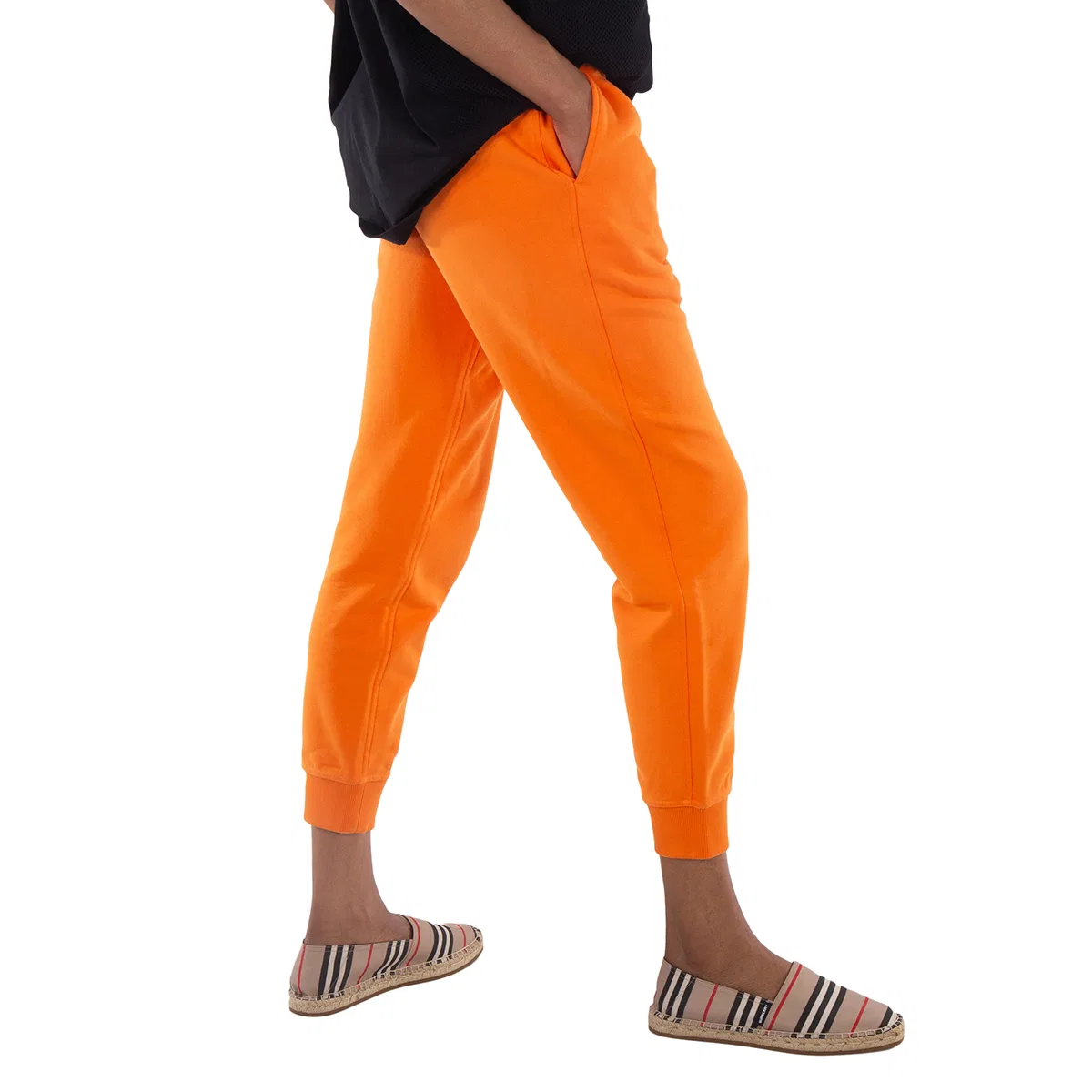 Брюки спортивные с вышитым логотипом Cotton Embroidered Logo Patch Joggers Burberry, Bright Orange — фото 3