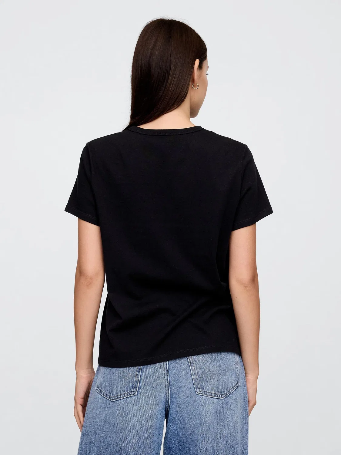 Футболка с круглым вырезом Favorite Crew Neck Gap, черный — фото 2