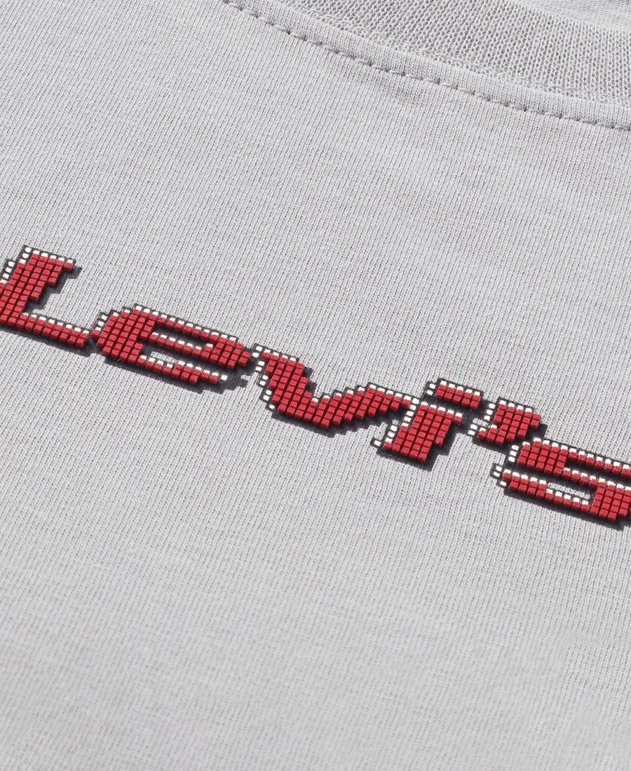 Футболка с коротким рукавом Pixelated Bear Levi's, Ghost Gray — фото 3