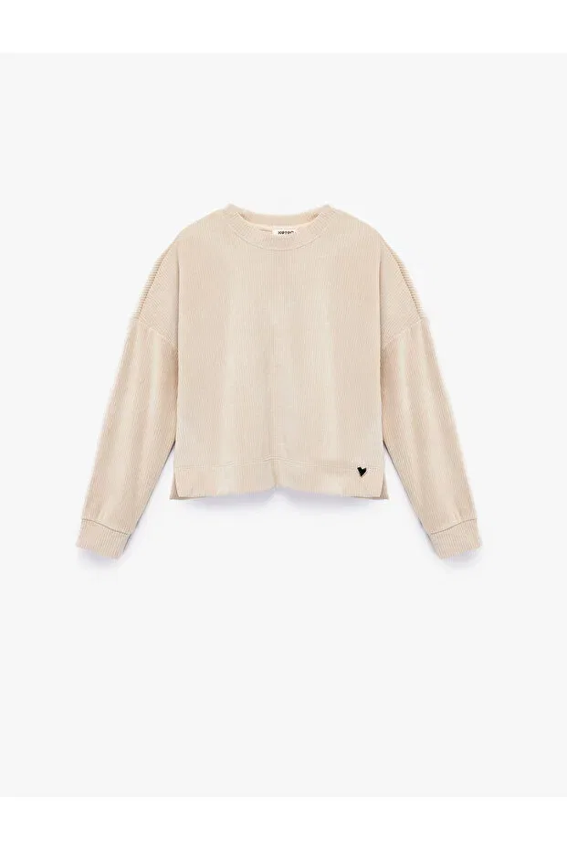 Детские свитшот для девочек с длинным рукавом Koton, Beige