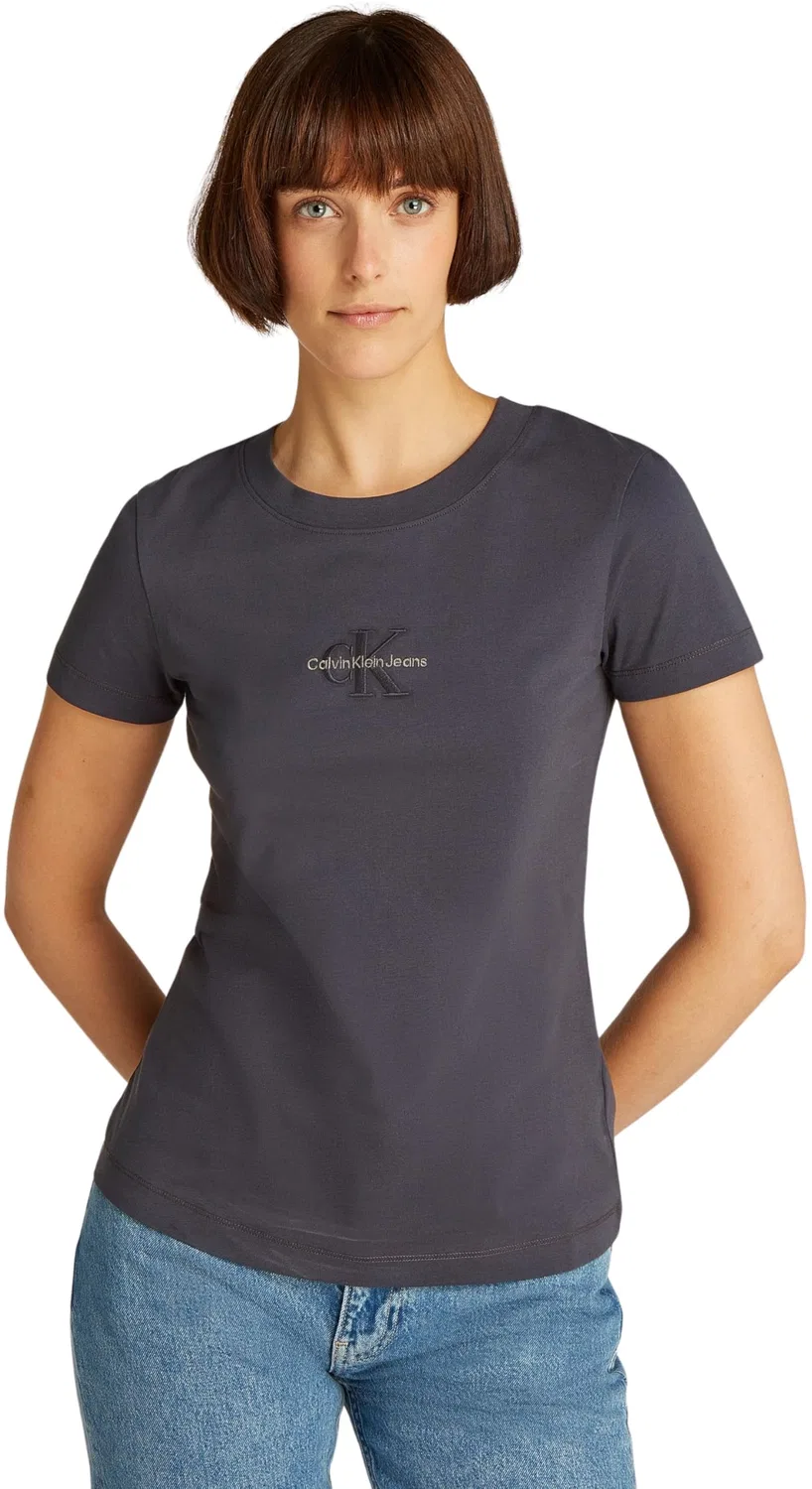 Женская футболка с коротким рукавом Monologo Slim Tee Calvin Klein, Black (Ebony)