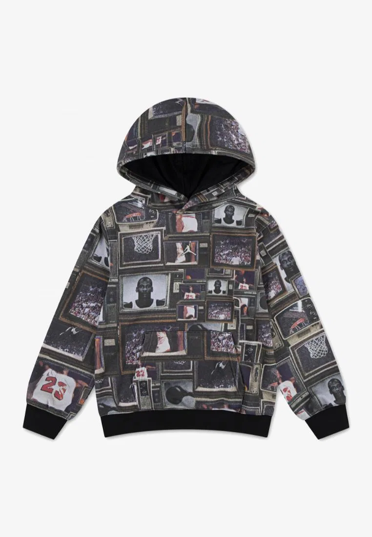 Детский свитшот с принтом Jordan Jdb Mj Brklyn Aop Ft Po Sweatshirt Jordan, Schwarz