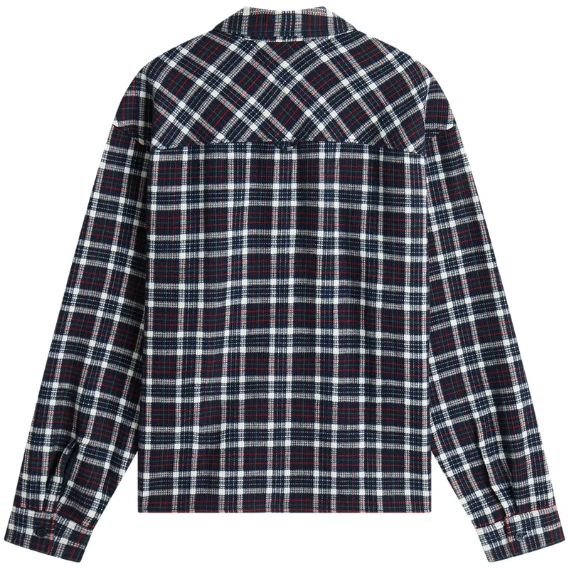 Мужская рубашка с принтом в клетку Tommy Hilfiger, Navy Blue White Plaid — фото 3