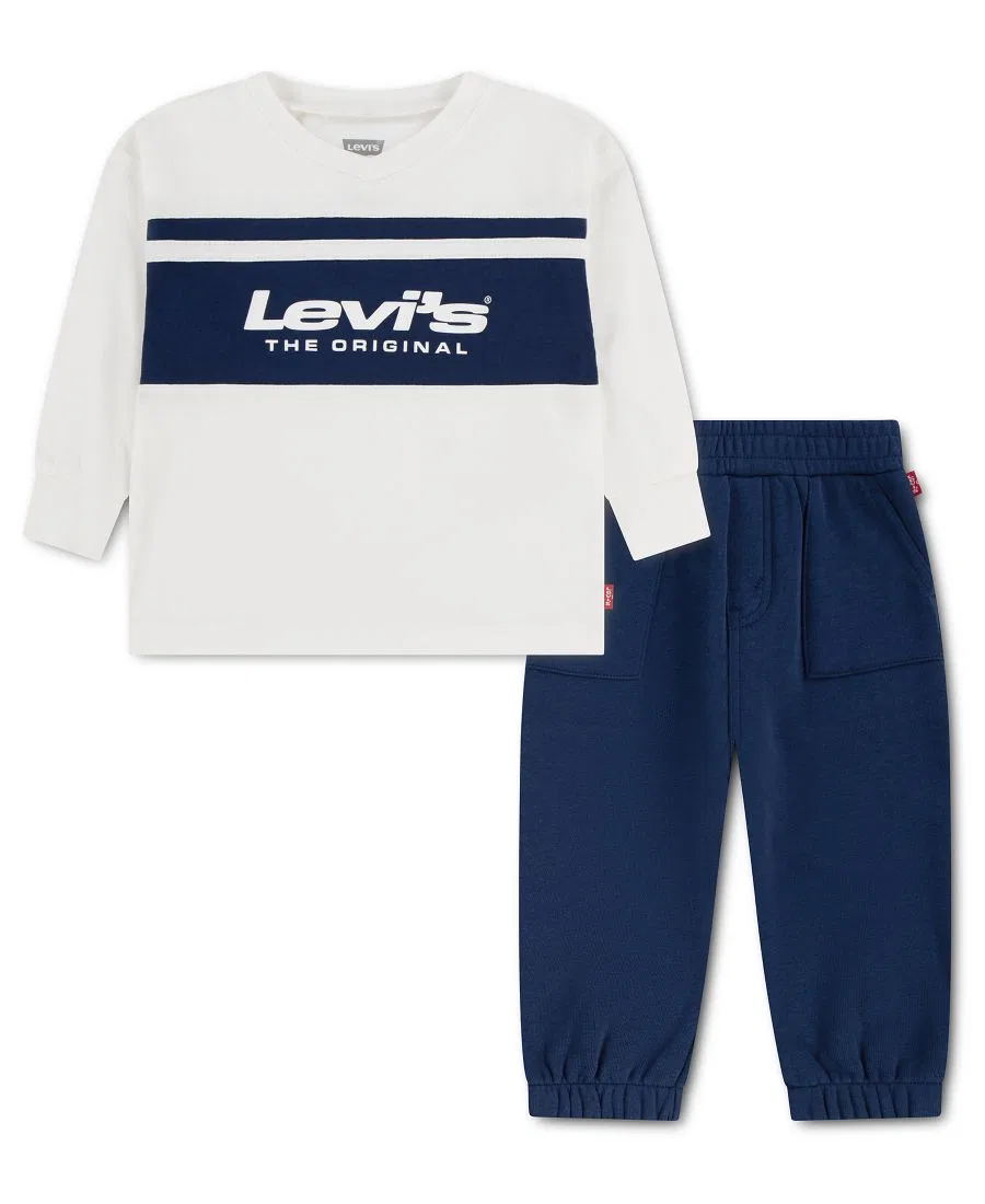 Комплект из футболки и джоггеров с цветовым блоком Levi's, Egret
