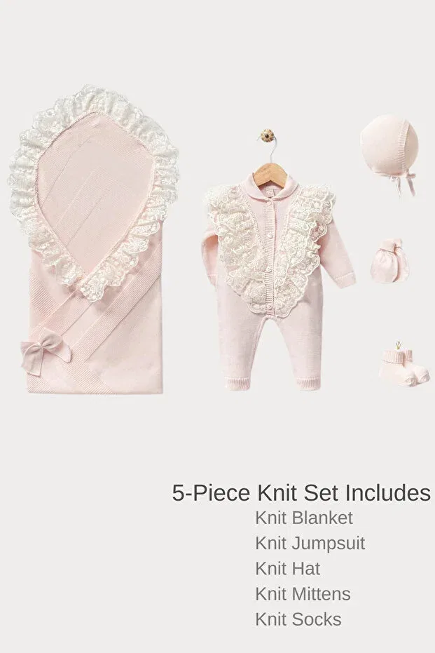 Детский комплект для выписки из роддома 5 предметов хлопковый Naka Concept, Pink — фото 4