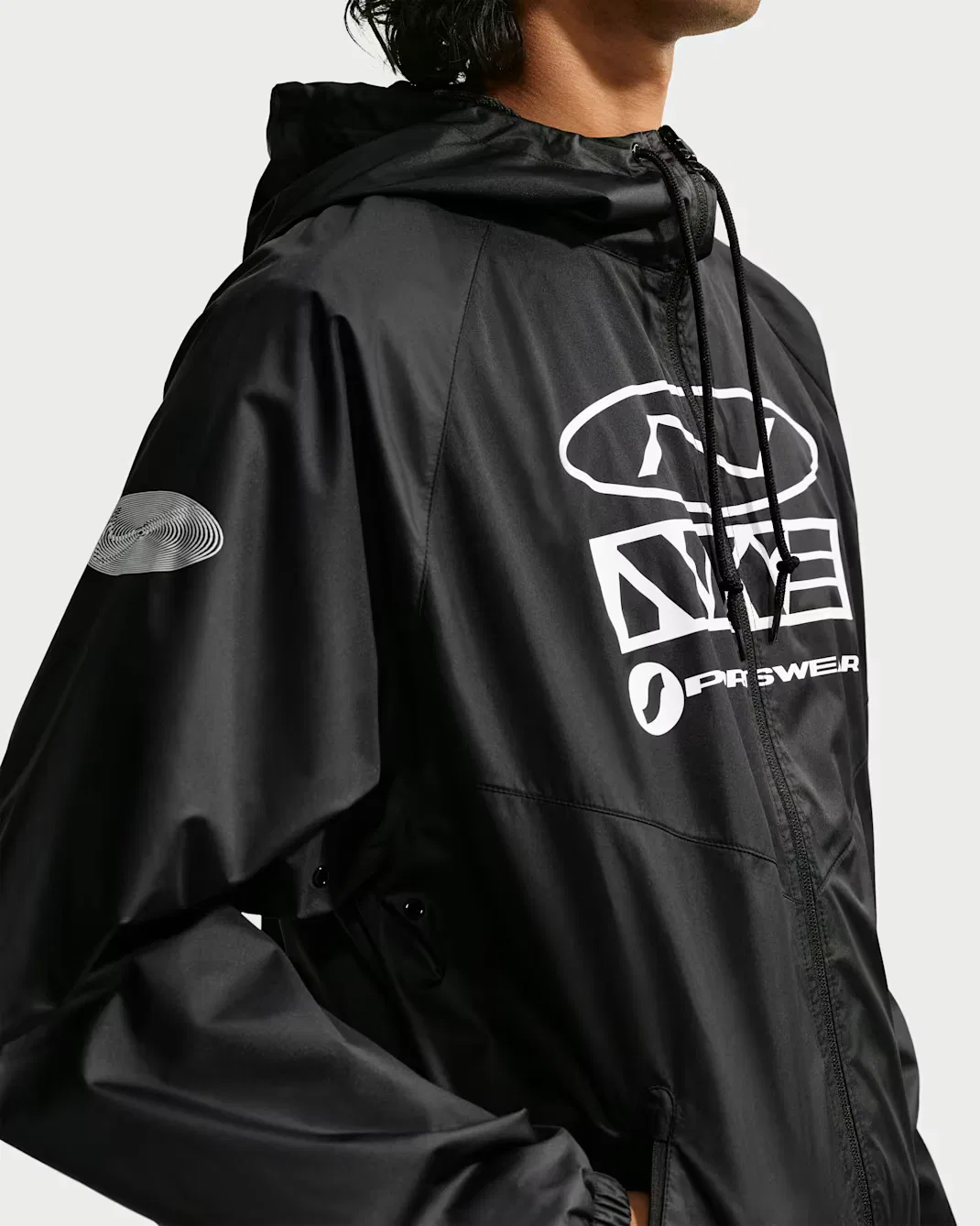 Мужская куртка Storm-FIT с графическим принтом Nike Windrunner, Black/Black/Black — фото 3