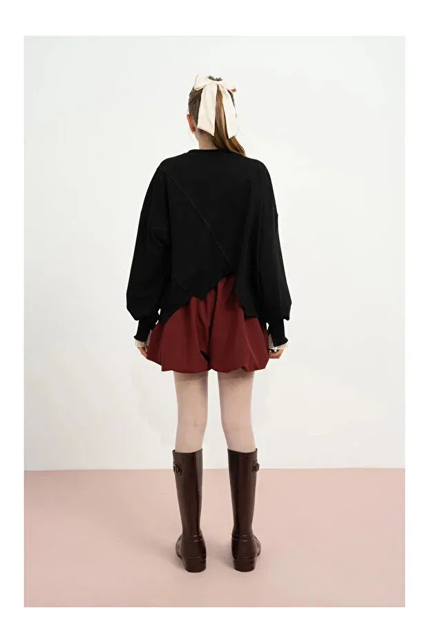 Детские свитшот для девочек с длинным рукавом My Lorin Kids Store, Black — фото 3