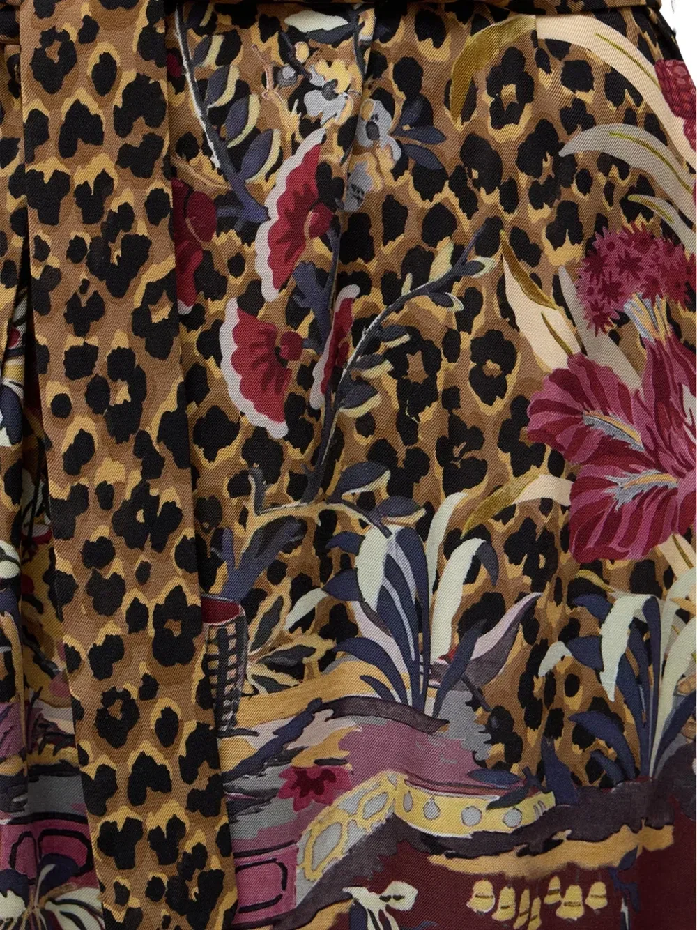 Платье мини с леопардовым принтом и поясом ETRO, коричневый — фото 3