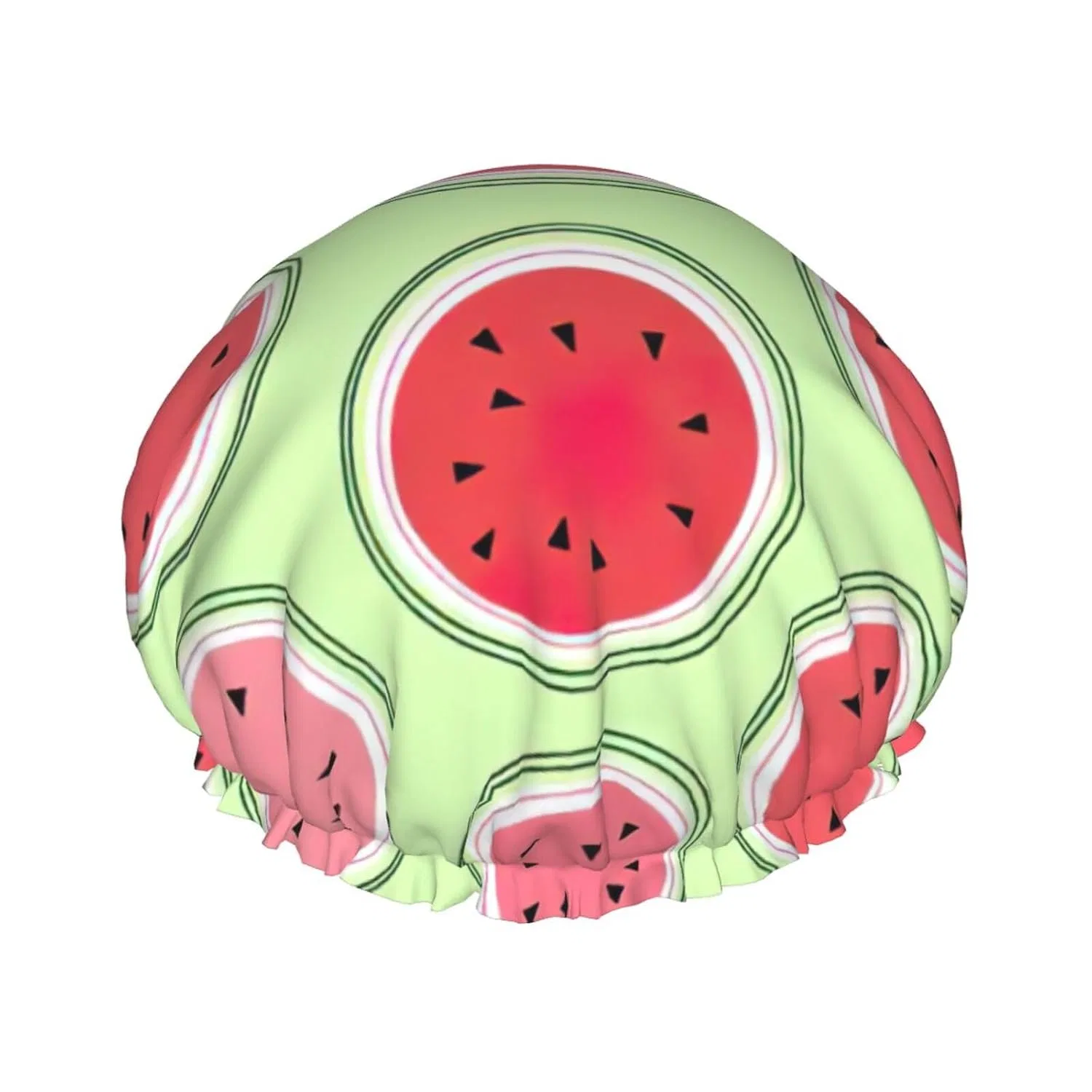 Шапочка для душа WURTON, Водонепроницаемая, Двойной слой, 27 см, Watermelon Green