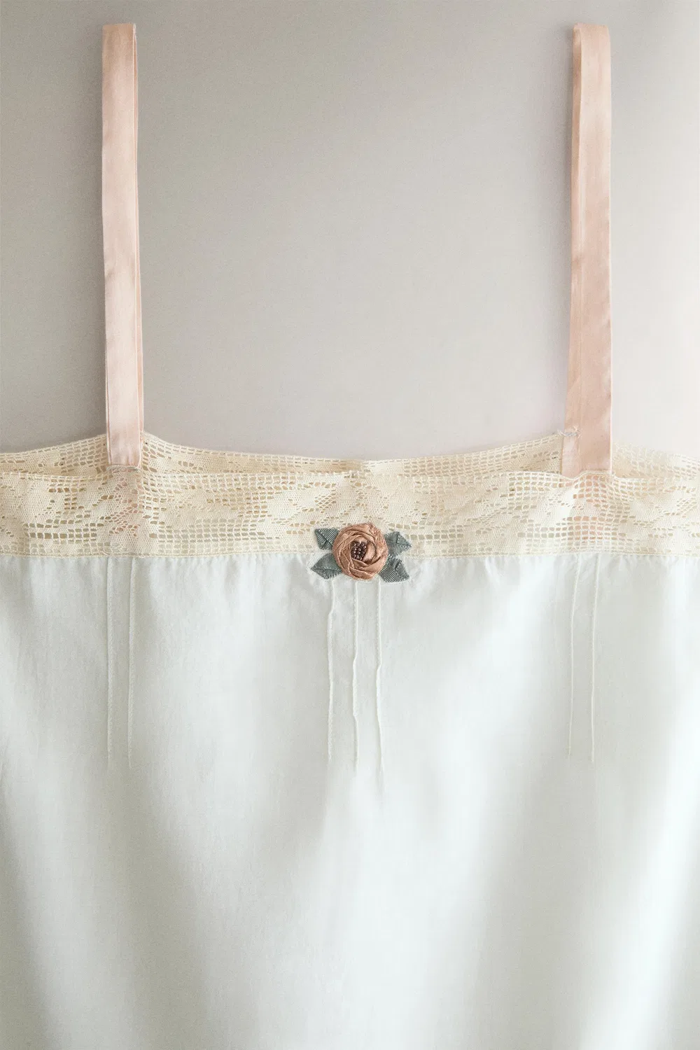Ночная рубашка с цветочным кружевом ZARA, Light blue — фото 2