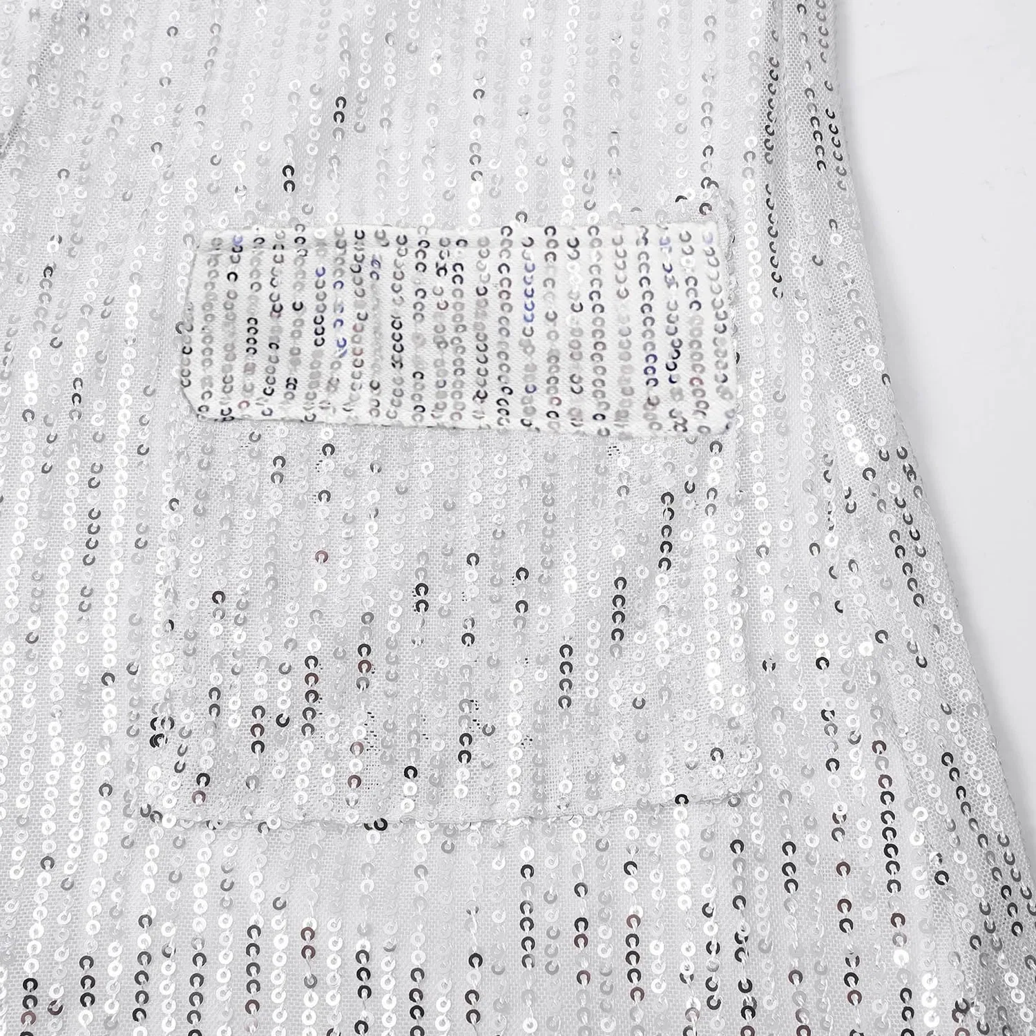Женский блестящий жакет с пайетками Blazer co, Argento — фото 3