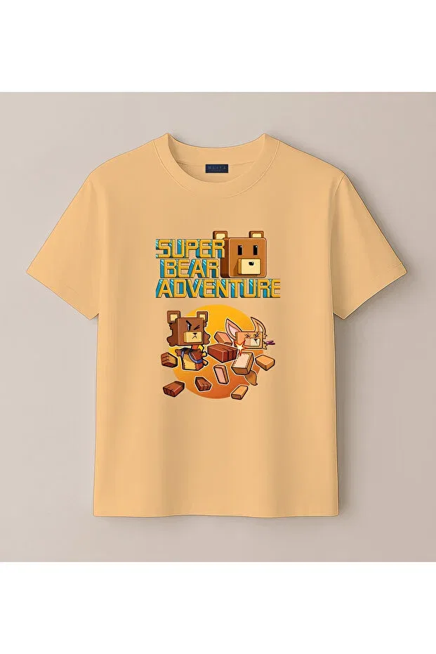 Детская футболка с принтом Super Bear Adventure Blitzist, Melon Color
