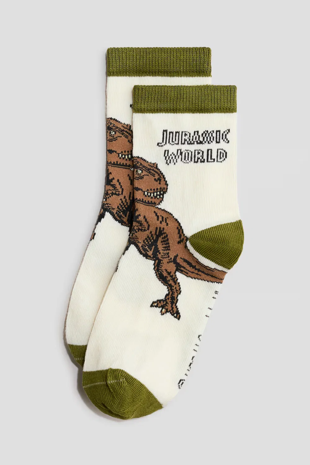 Набор из 5 пар носков с рисунком H&M, Khakigrün/Jurassic World — фото 2