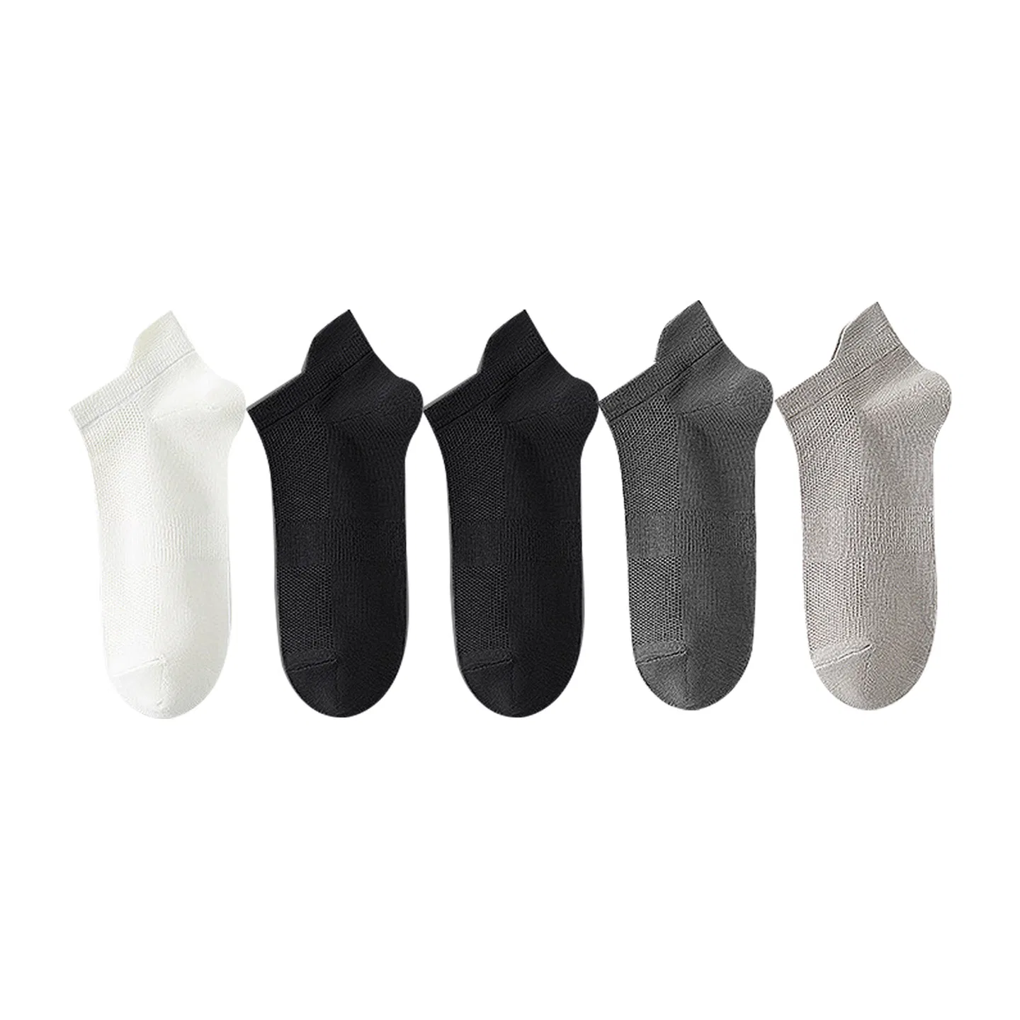 Детские носки-следки 5 пар MINISO, Light Gray+White+Dark Gray+Black+Black
