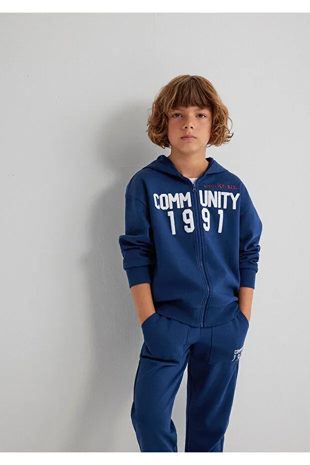 Детское худи для мальчиков с принтом Mavi, Navy Blue-70721