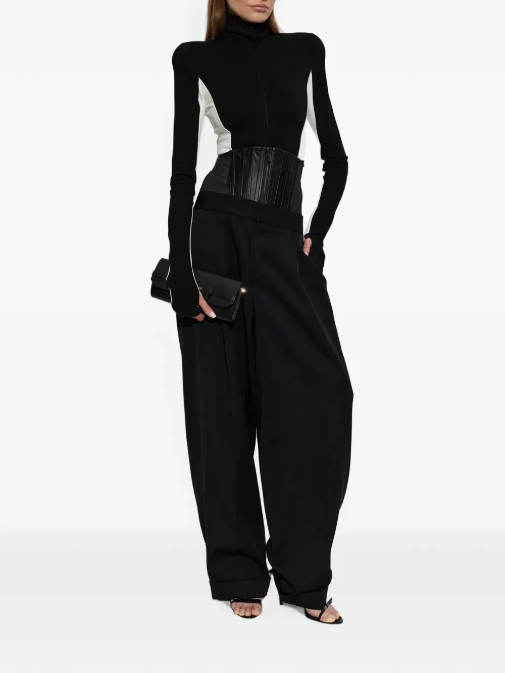 Боди со вшитыми подушечками Dsquared2, черный — фото 2