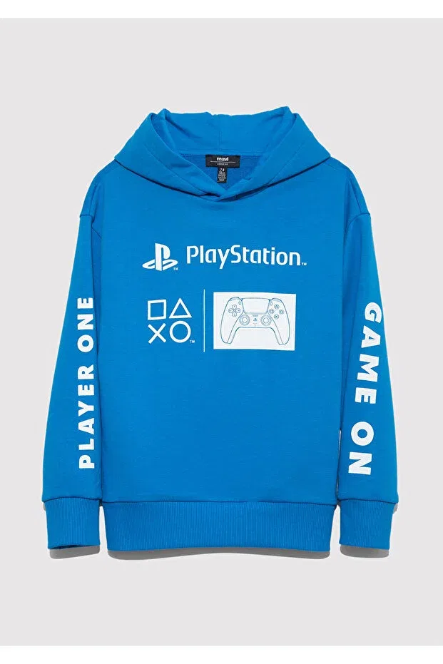 Детское худи для мальчиков с принтом Playstation Mavi, Blue-70772 — фото 4